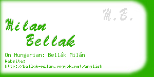 milan bellak business card